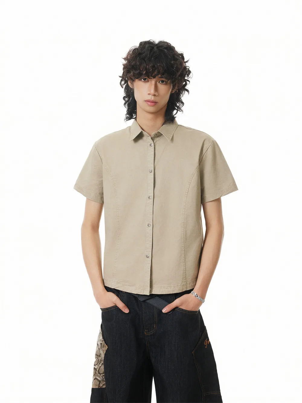 Casual Retro Washed Distressed Shirt
