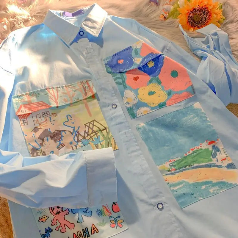 Weird Core Oil Painting Shirt