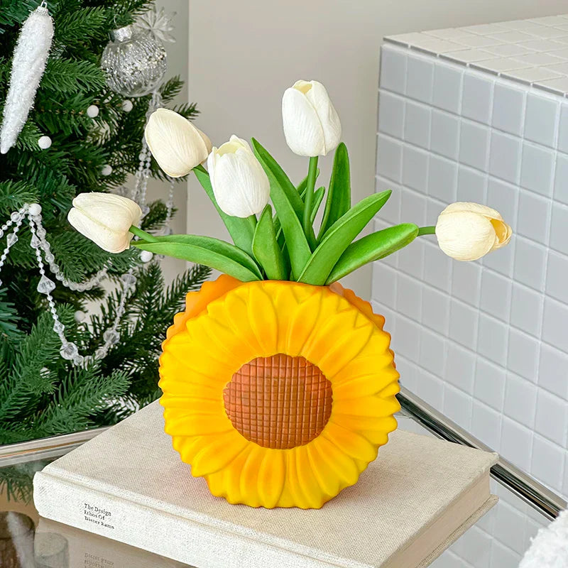 Vintage Cute Fresh Sunflower Shaped Vase