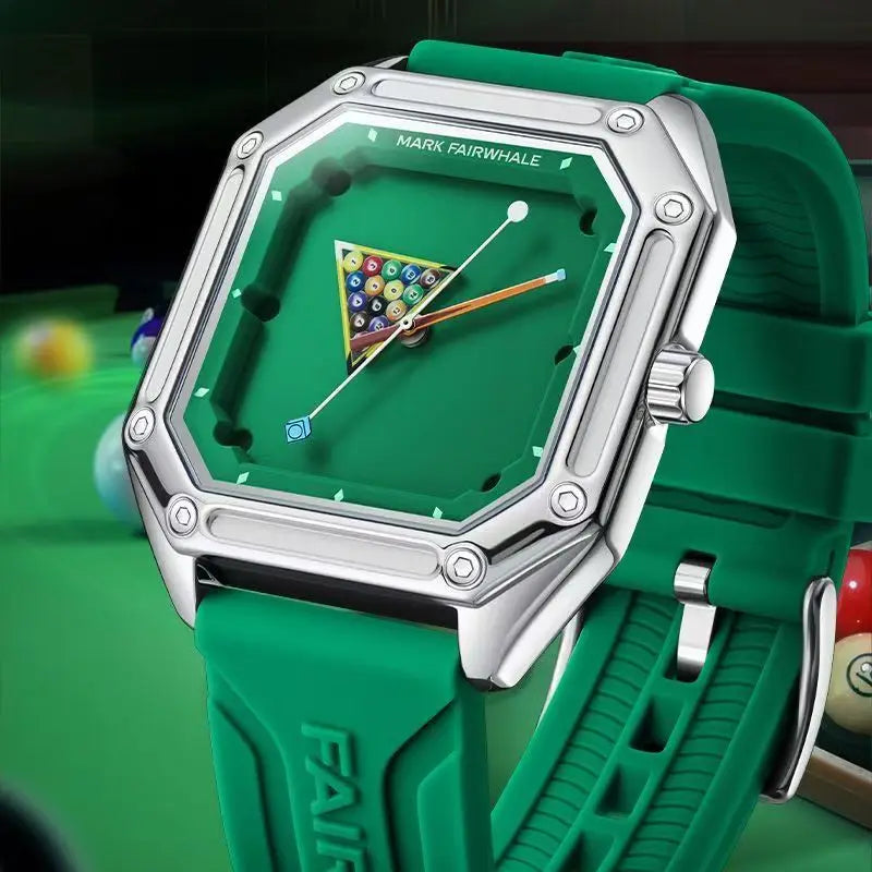 Billiards Sport Silicone Strap Quartz Watch