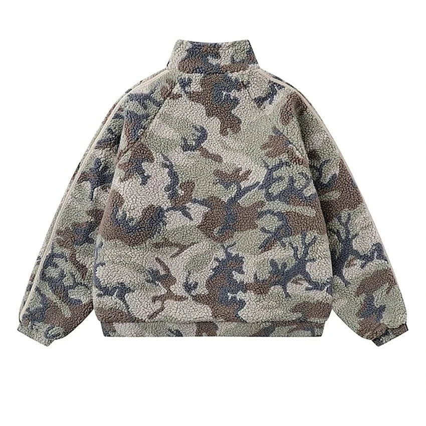 Fleece Camouflage Lamb Wool Coat