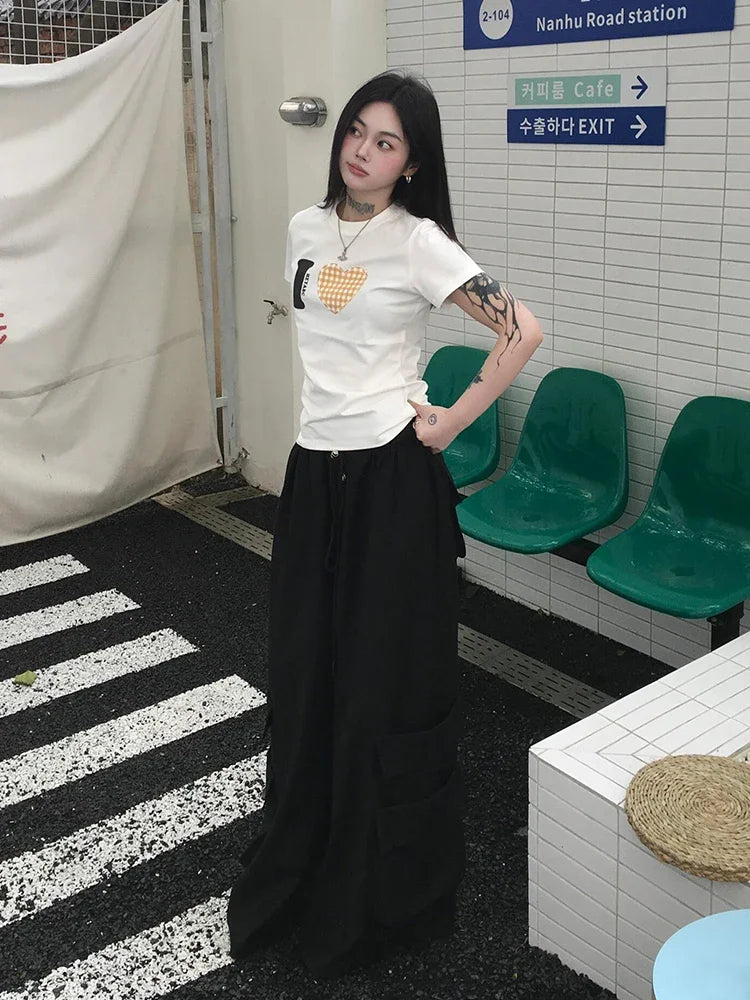 Camiseta Vintage con Estampado de Amor para Mujer