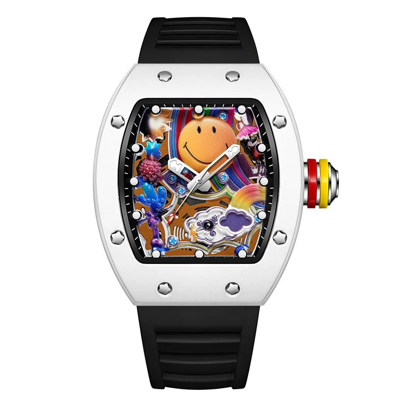 Smile Dial Color Graffiti Sport Watch