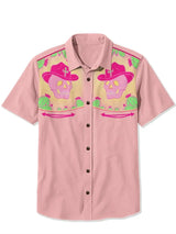 Summer Color Block Button Down Shirt