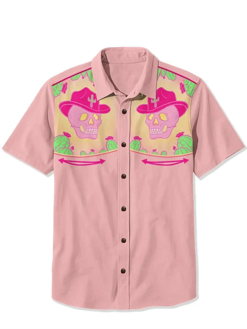 Summer Color Block Button Down Shirt