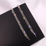 Vintage Strass Lange Glänzende Baumelohrringe