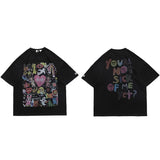Rainbow Heart Angels Print Oversize T-Shirt