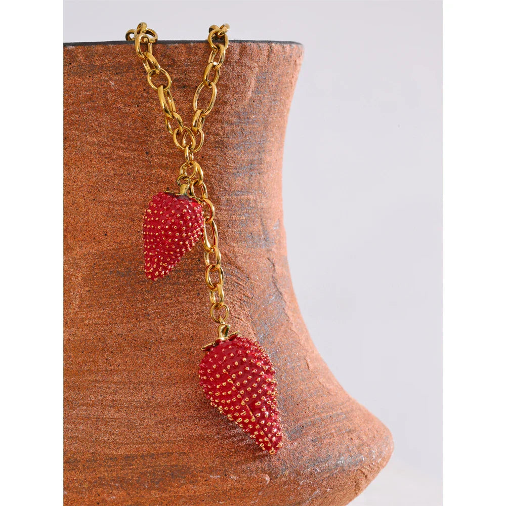 Coquette Strawberry Love Necklace