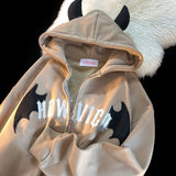 Devil Embroidery Japanese Sweet Loose hoodies
