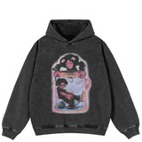 Sudadera con Capucha "Drowning Love" Lavado Negro