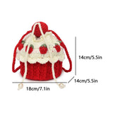 Cute Strawberry Cake Knitted Crochet Shoulder Bag