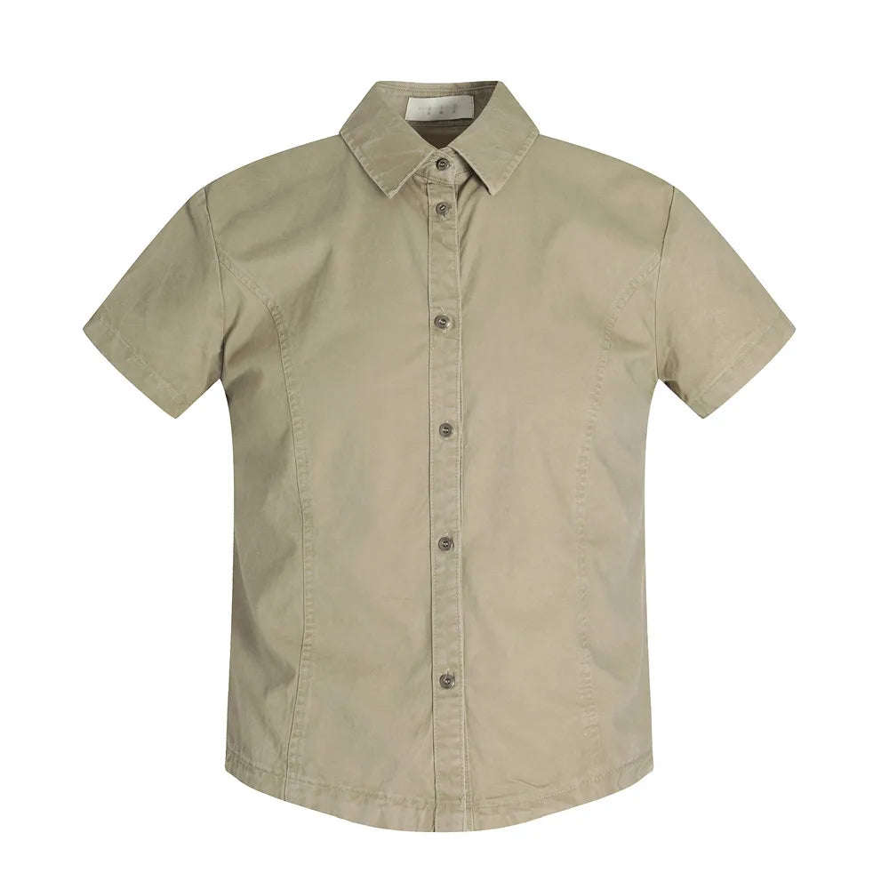 Casual Retro Washed Distressed Shirt