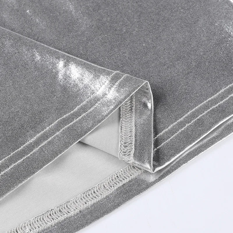 Cyperpunk Silver Halter Top