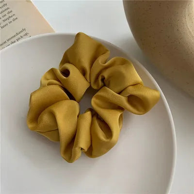 Elastic Silk Solid Color Ponytail Holder