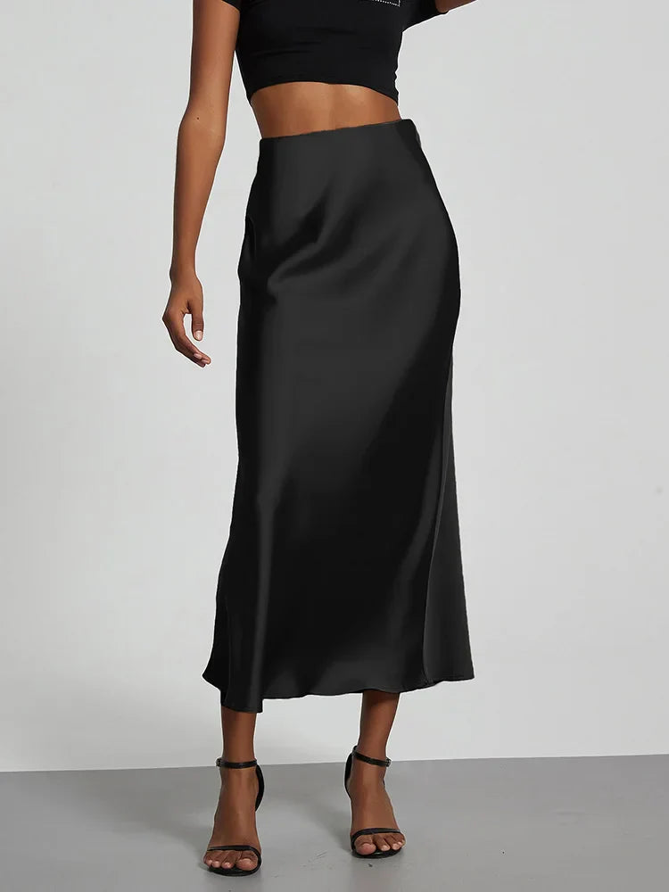 Y2K Chic High Waist Satin Party Skirt