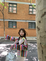 Colorful Crochet Knitted Hollow Cardigan