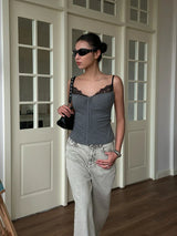 Y2K Gray Baddie Tank Top