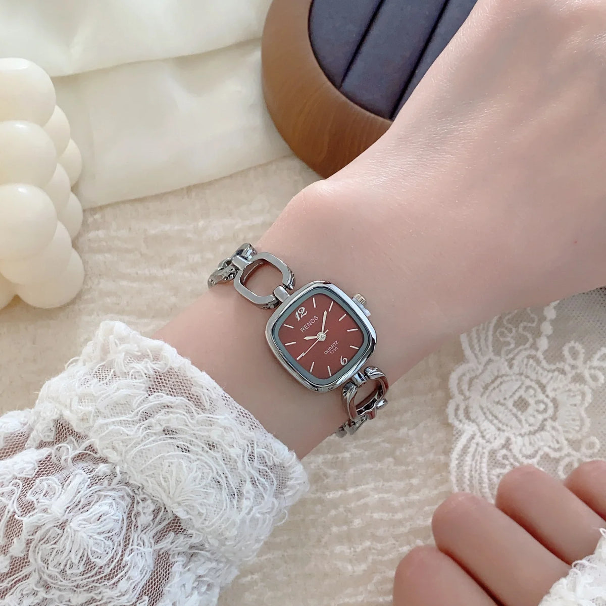 Silver Square Bracelet Watch