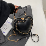 Red Heart Chain Crossbody Bag