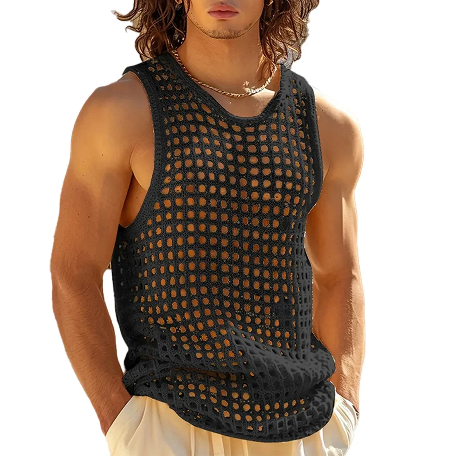 Handmade Mens Crochet Tank Tops