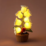 Vintage Handmade Potted Knitted Flowers