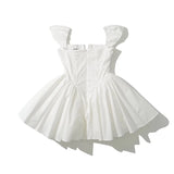 Summer Flare White Boho Mini Dress