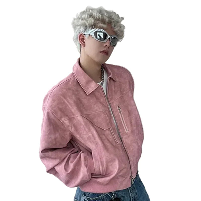 Cyberpunk Gradient Color PU Leather Jacket
