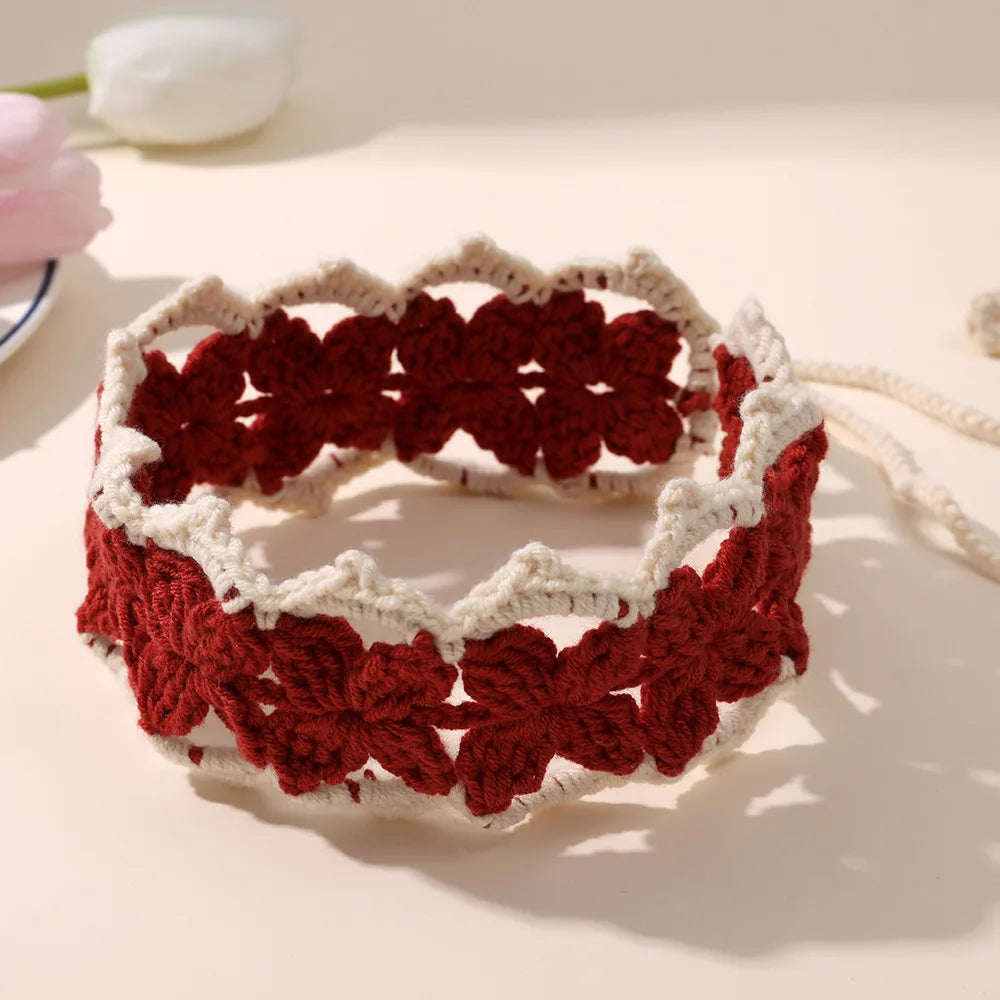 Handmade Knitted Floral Pattern Headbands