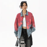 Weird Core Tie-dye Cowboy Denim Jacket