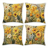 Floral Pattern Yellow Pillowcase