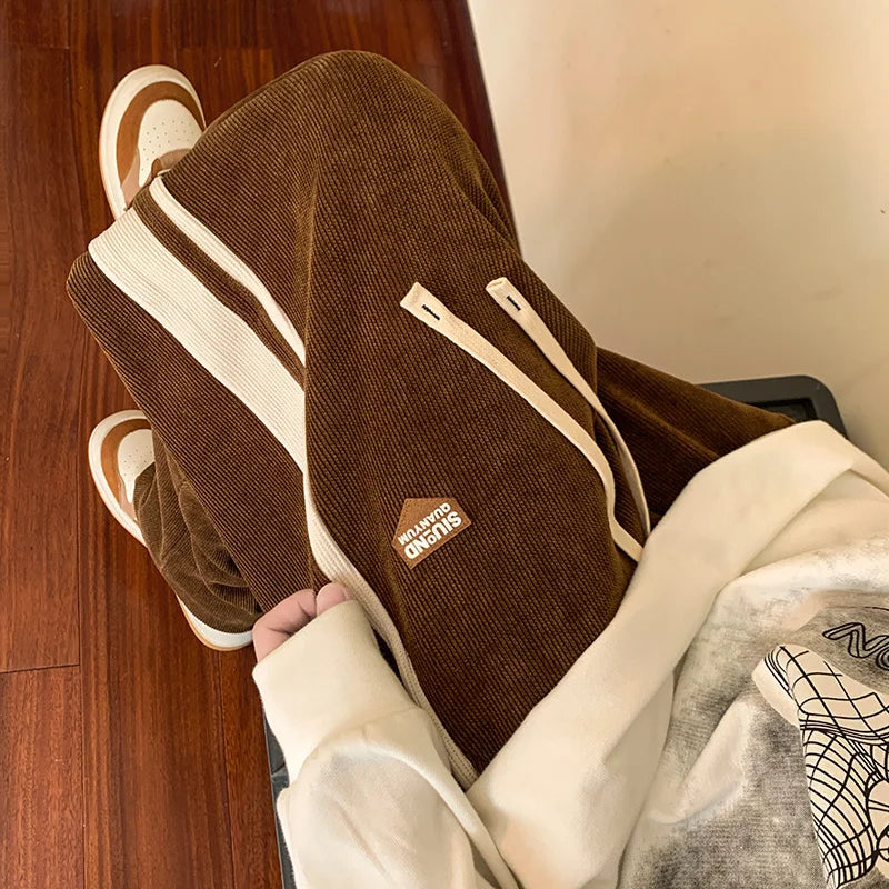 Comfy Lazy Boy Striped Corduroy Pants