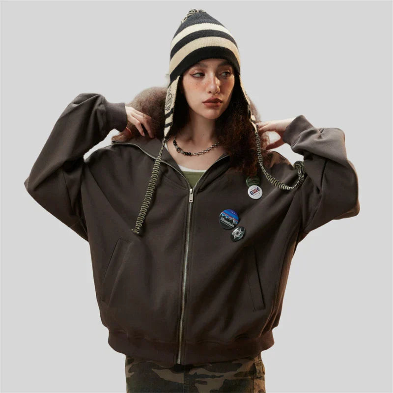 Casual Stylish Zip Up Hoodie Sweatshirt