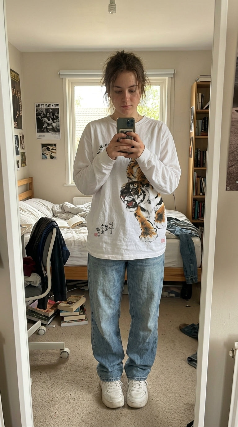 Y2K Tiger Print Long Sleeve T-shirt